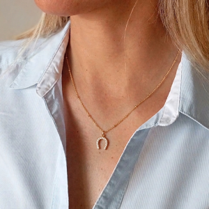 Chaine acier pendentif fer à cheval
